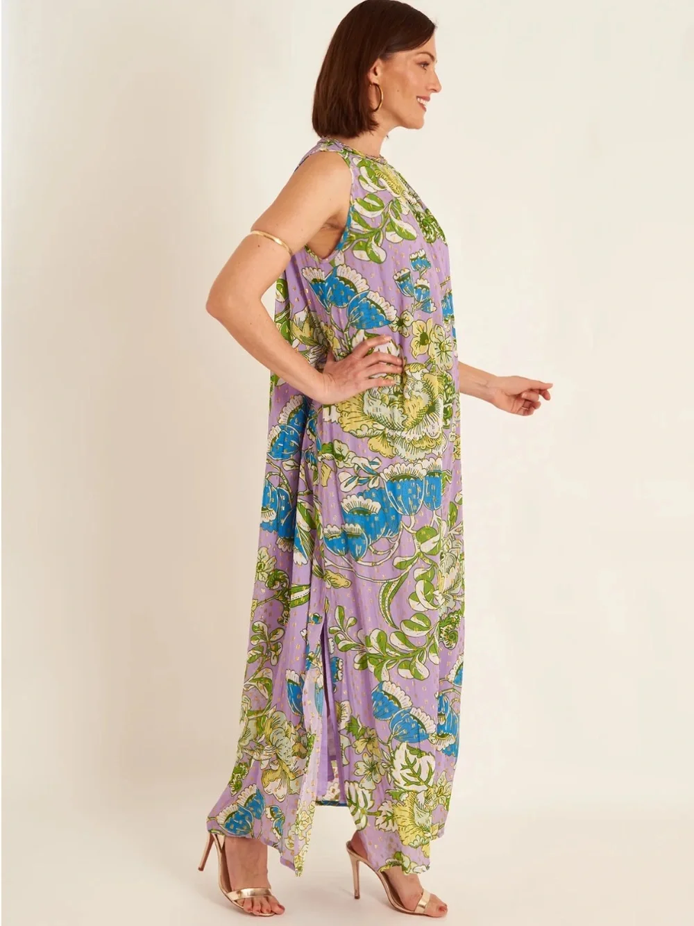 CK Bradley GRACE MAXI CORDELIA PURPLE Sz M Floral Resortwear Palm Beach Maximal